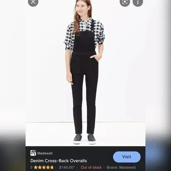 Madewell Denim Cross-Back Overalls - Picture 2 of 7